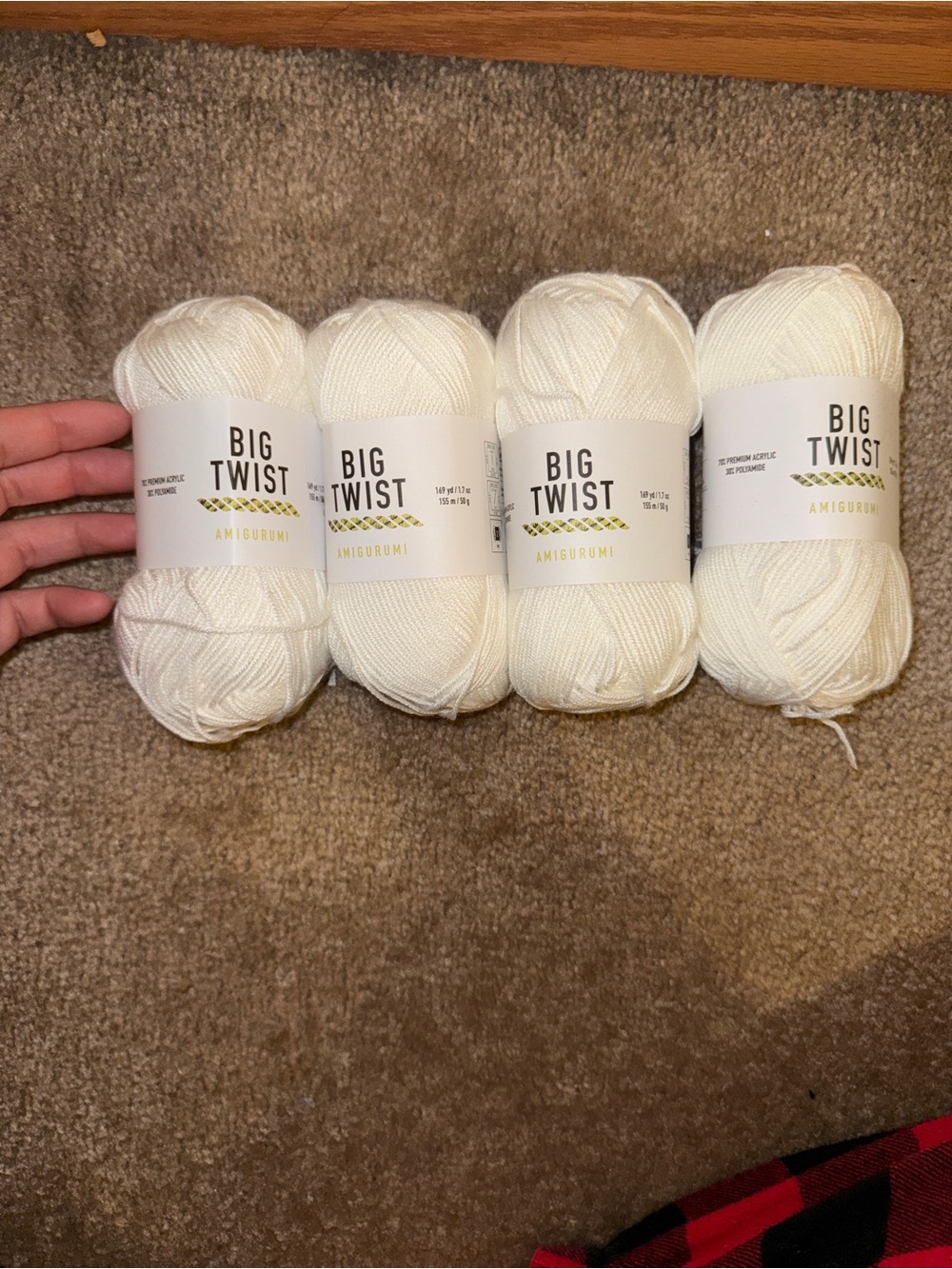 Big Twist Amigurumi Yarn - White, 3.5 oz, 4 Skeins